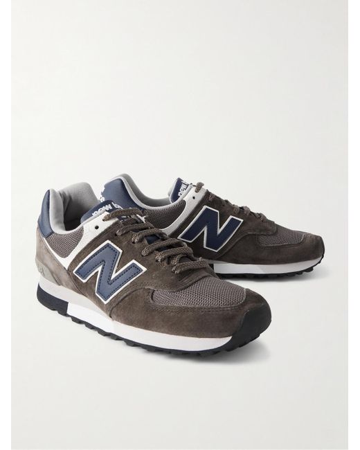 New Balance Brown 576 Faux Leather-trimmed Suede And Mesh Sneakers for men