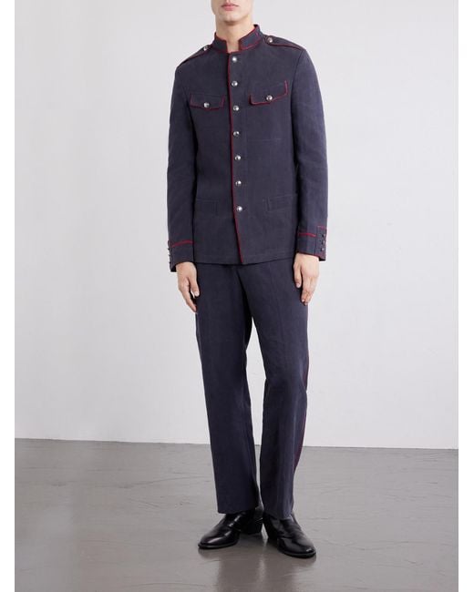Enfants Riches Deprimes Blue Fireman Linen Blazer for men