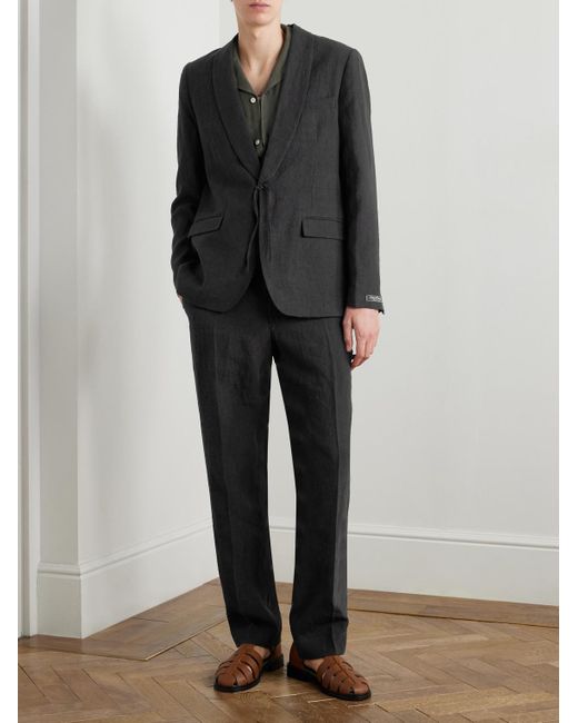 A Kind Of Guise Black Shinji Linen Suit Jacket for men