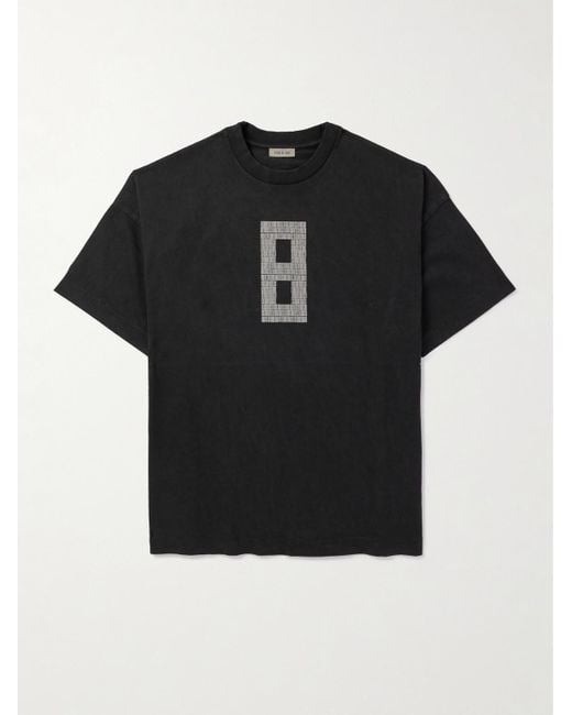 Fear Of God Black 8 Oversized Logo-Print Cotton-Jersey T-Shirt for men