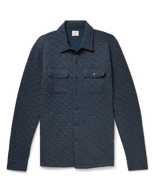 Faherty Epic Quilted Cotton-blend Shirt Jacket in Blue for Men | Lyst