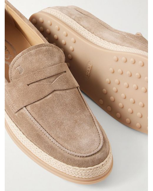Tod's Suede Espadrilles in Natural für Herren