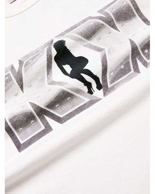 GALLERY DEPT. White Funky Ass Records Glittered Printed Cotton-jersey T-shirt for men