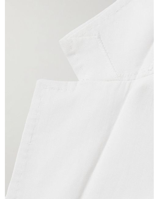 Orlebar Brown White Garret Unstructured Linen And Cotton-blend Suit Jacket for men