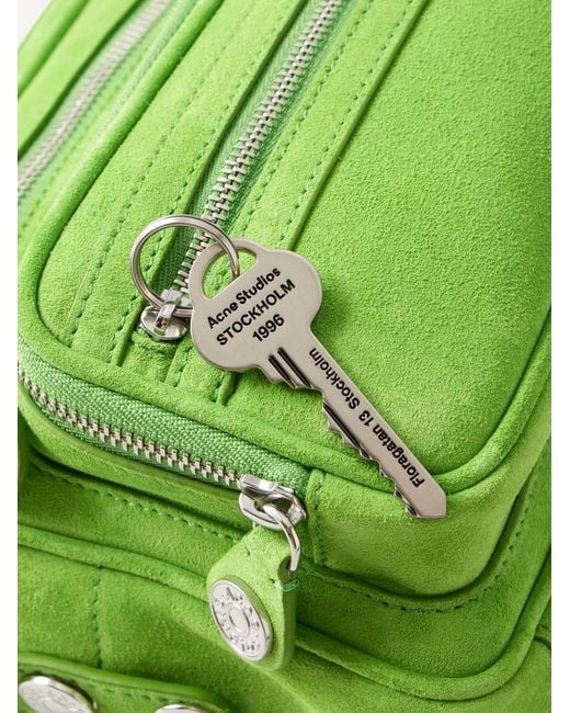 Acne Green Camero Party Suede Pouch for men