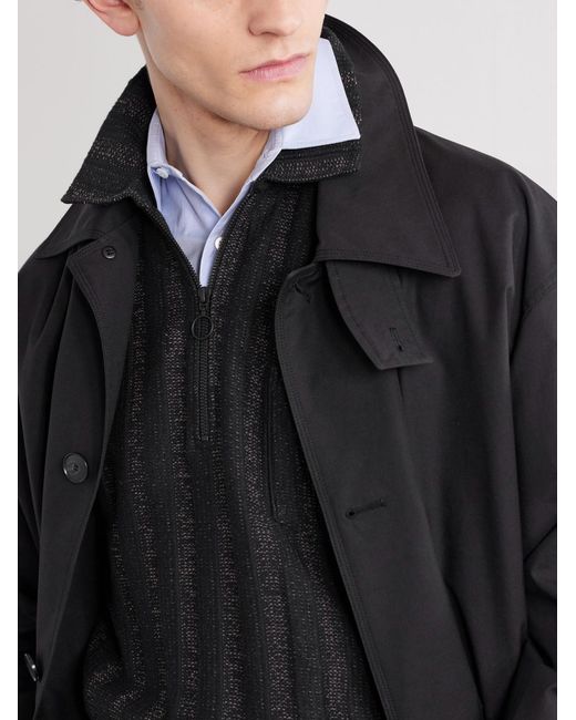 Oliver Spencer Black Lorimer Cotton-Blend Jacquard Half-Zip Sweater for men