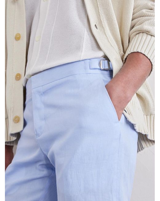 Orlebar Brown Blue Griffon Straight-Leg Linen Trousers for men