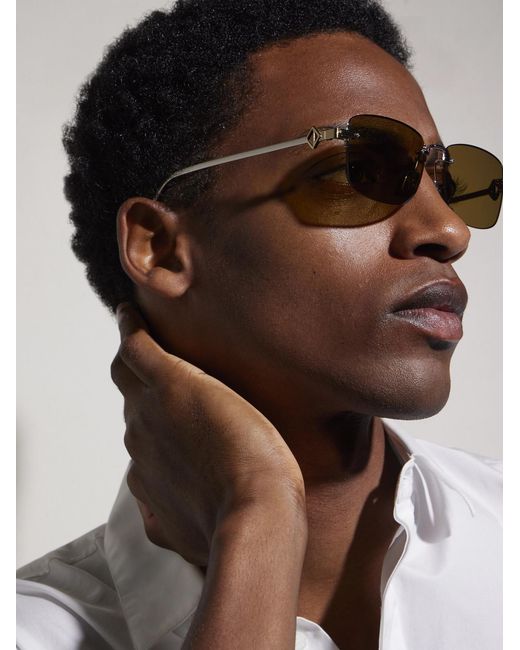 Dior Natural Cd Diamond S11u Rectangular Gold-tone Sunglasses for men