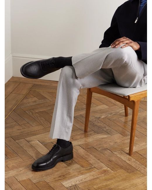 John Lobb Black City Ii Leather Oxford Shoes for men
