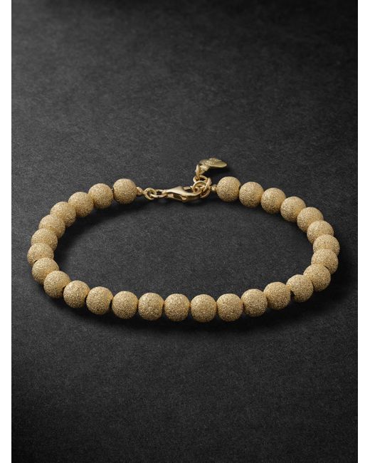 Carolina Bucci Black Florentine Finish 18-karat Gold Beaded Bracelet for men