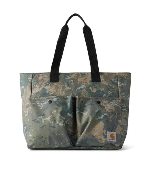 Carhartt Black Jake Webbing-trimmed Logo-appliquéd Camouflage-print Canvas Tote Bag for men