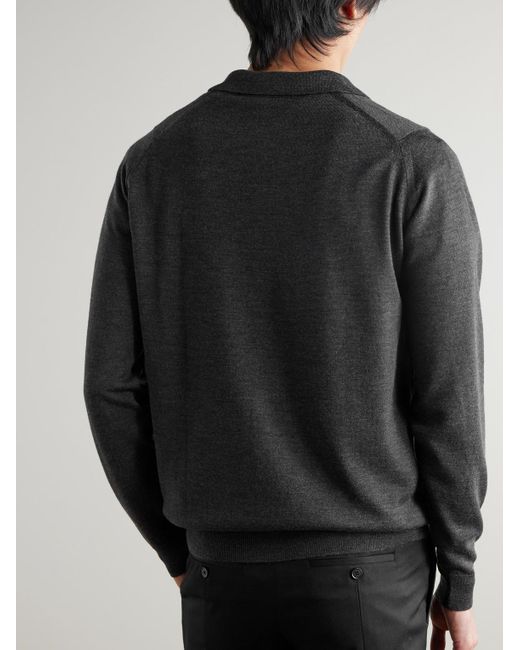 John Smedley Gray Tibor Merino Wool Cardigan for men