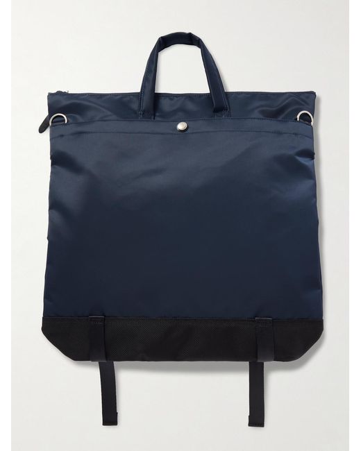 Master Piece Blue Lightning Leather-Trimmed Nylon-Twill And Cordura Tote Bag for men