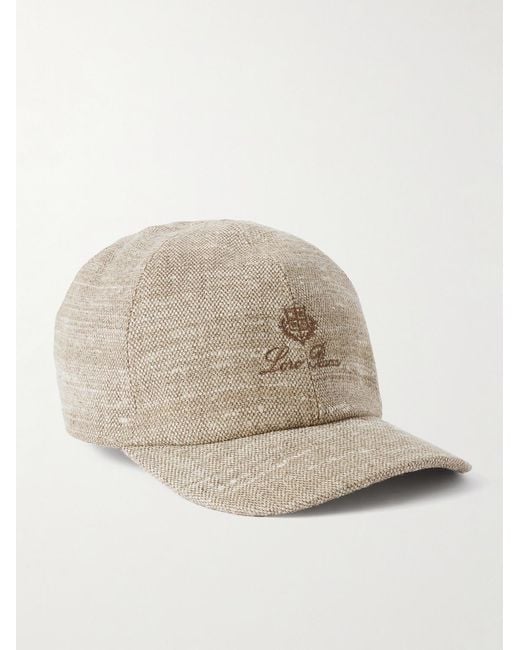 Loro Piana Natural Logo-embroidered Rain System® Linen And Silk-blend Tweed Baseball Cap for men
