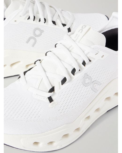 On Shoes White Cloudsurfer Max Rubber-Trimmed Mesh Sneakers for men