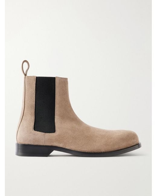 Loewe White Bobine Suede Chelsea Boots for men