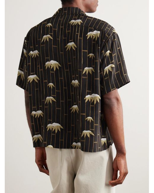 Visvim Black Copa Camp-collar Printed Silk Shirt for men