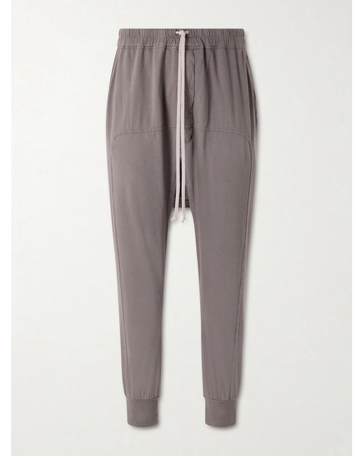 Rick Owens Gray Prisoner Tapered Cotton-jersey Sweatpants for men