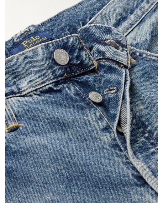 Polo Ralph Lauren Heritage gerade geschnittene Jeans aus recyceltem Denim in Distressed-Optik in Blue für Herren