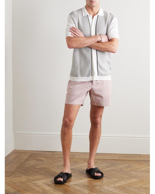 Orlebar Brown Pink Bulldog Straight-leg Linen And Lyocell-blend Shorts for men