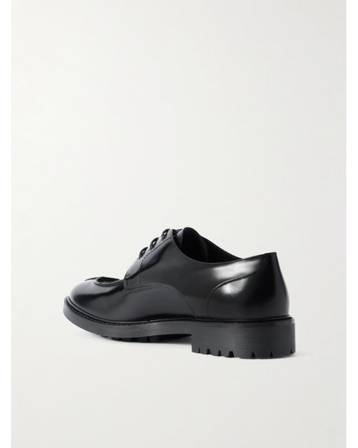 Saint Laurent Black Lino Leather Derby Shoes for men