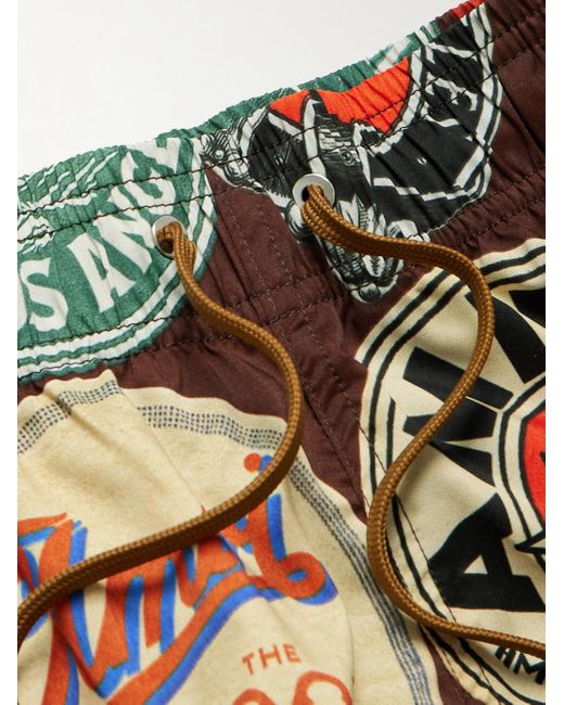Shorts Da Mare Medi A Gamba Dritta Con Logo Coasters di Amiri in Brown da Uomo