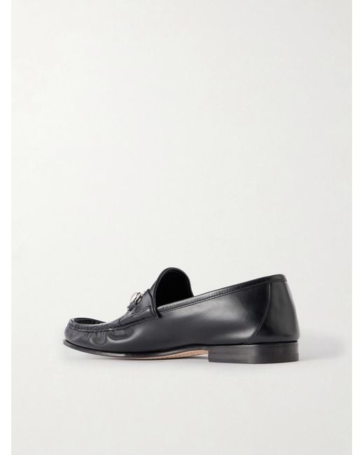 Gucci Black Lugano Horsebit-Embellished Leather Loafers for men