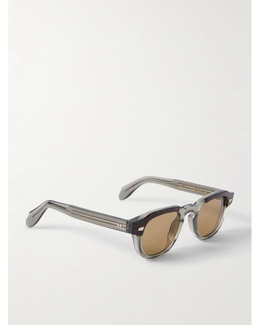 Cutler & Gross Natural Round-Frame Acetate And-Tone Sunglasses for men