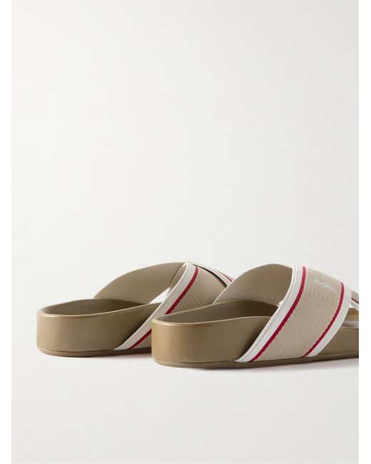 Christian Louboutin Natural Striped Webbing Sandals for men