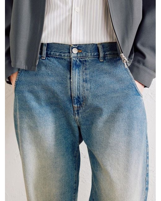 mfpen Blue Straight-Leg Organic Jeans for men
