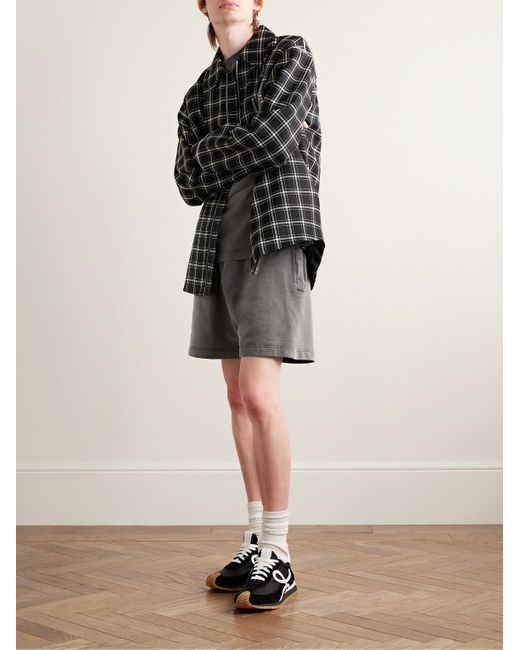 Acne Gray Rego Straight-leg Logo-appliquéd Cotton-jersey Shorts for men
