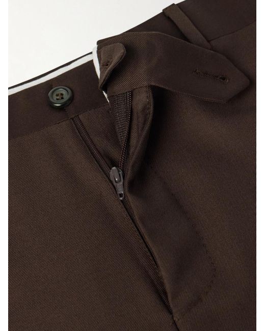 Canali Brown Tapered Wool-twill Suit Trousers for men
