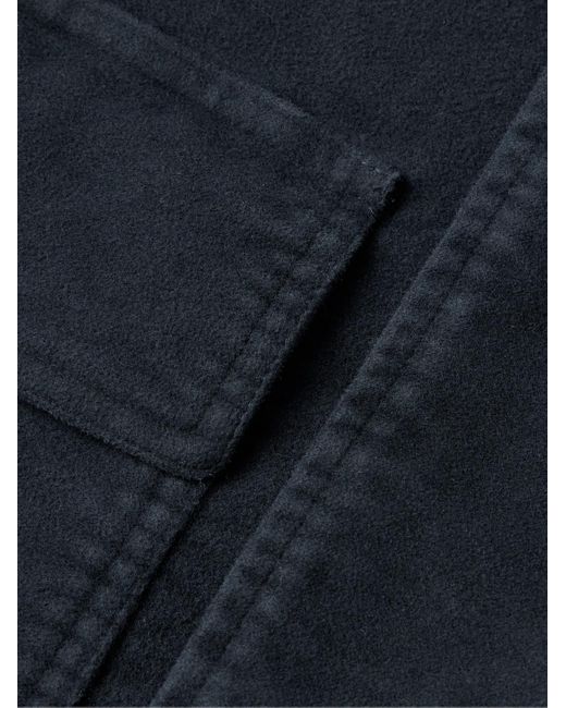 Drake's Schmal geschnittener Mantel aus Baumwoll-Moleskin in Blue für Herren