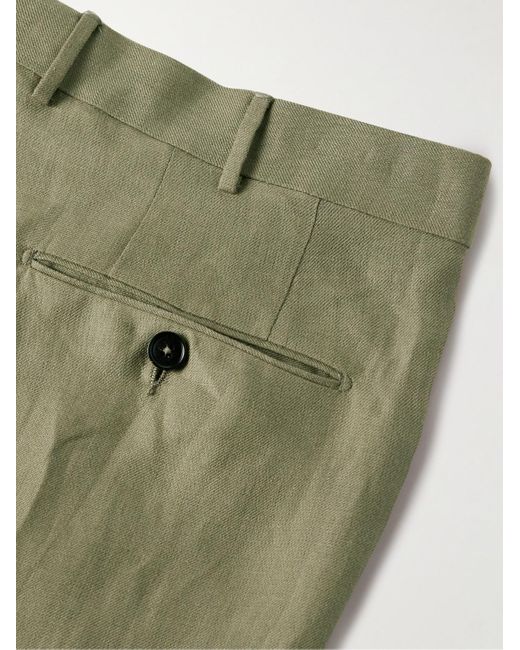 Zegna Green Slim-Fit Oasi Lino Twill Suit Trousers for men