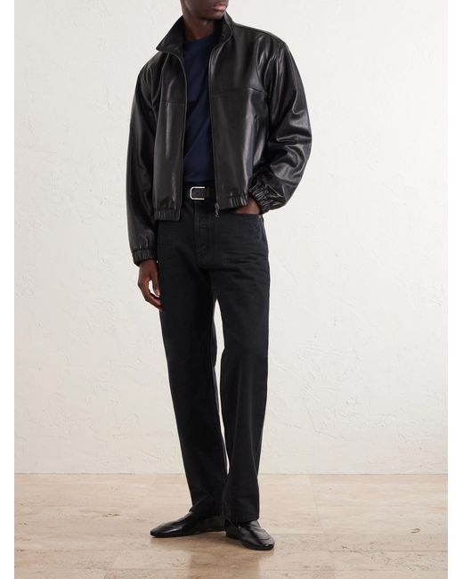 Saint Laurent Black Leather Blouson Jacket for men