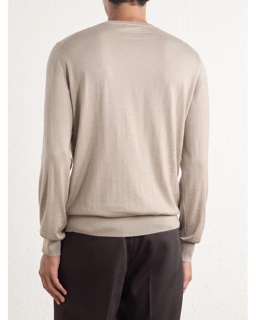 Zegna White Cashmere And Silk-blend Sweater for men