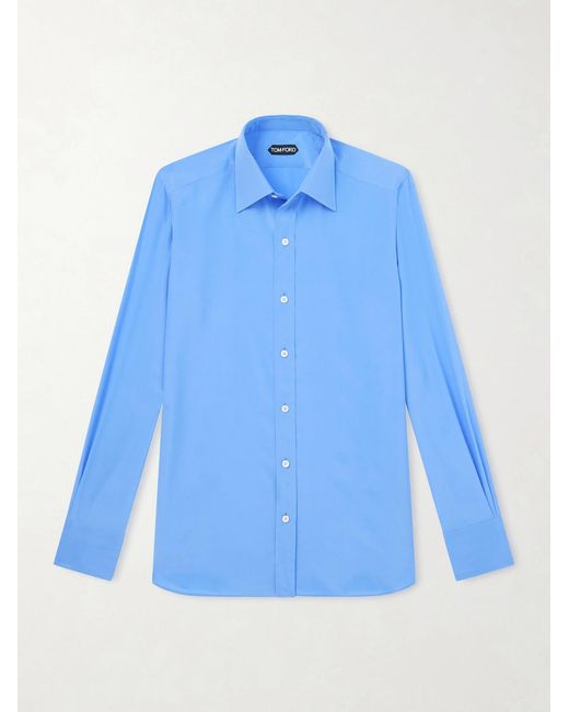 Tom Ford Blue Silk-charmeuse Shirt for men