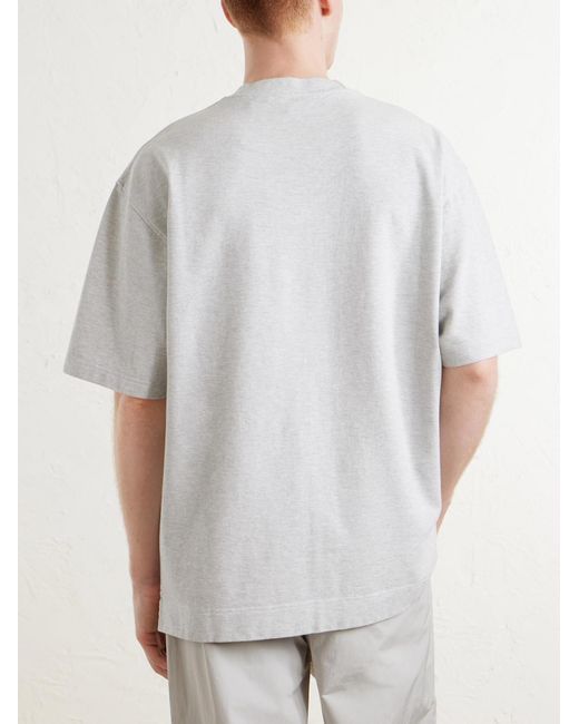 Acne White Logo-Embroidered Cotton-Piqué T-Shirt for men