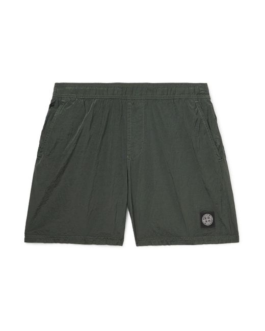 Stone Island Green Straight-leg Mid-length Logo-appliquéd Nylon Metal Swim Shorts for men