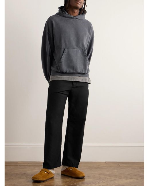 Remi Relief Black Straight-Leg Twill Trousers for men