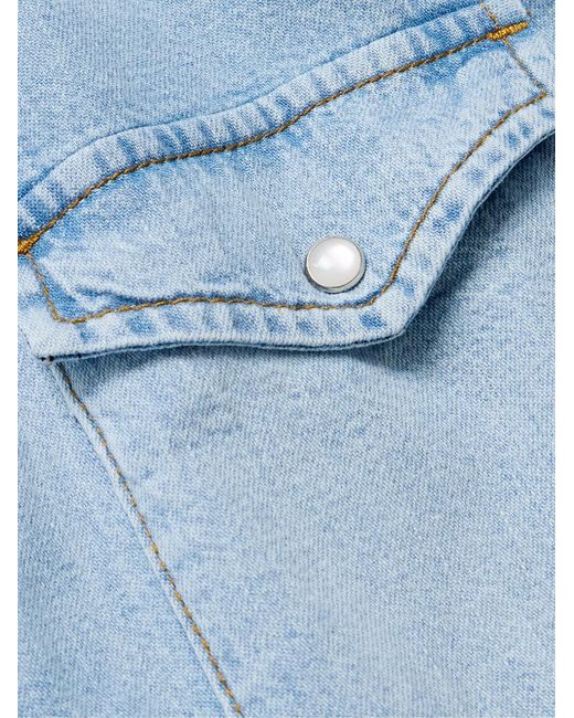 FRAME Blue Denim Western Shirt for men