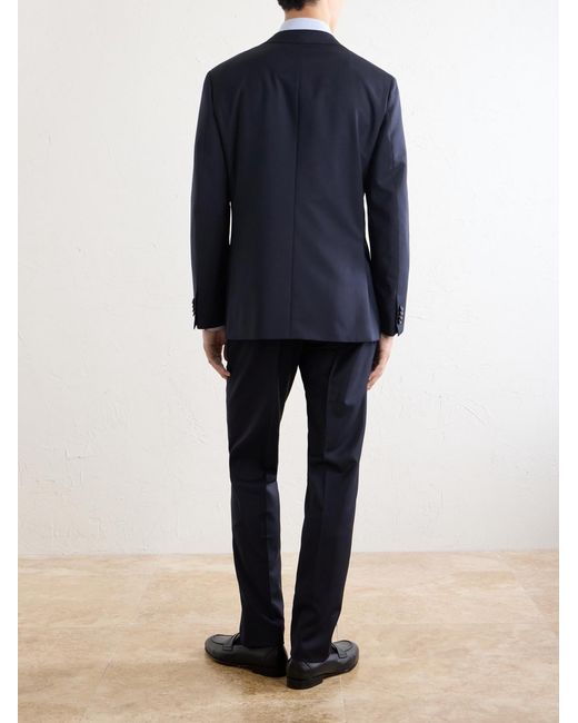 Brioni Blue Plume Wool And Mohair-Blend Suit Jacket for men