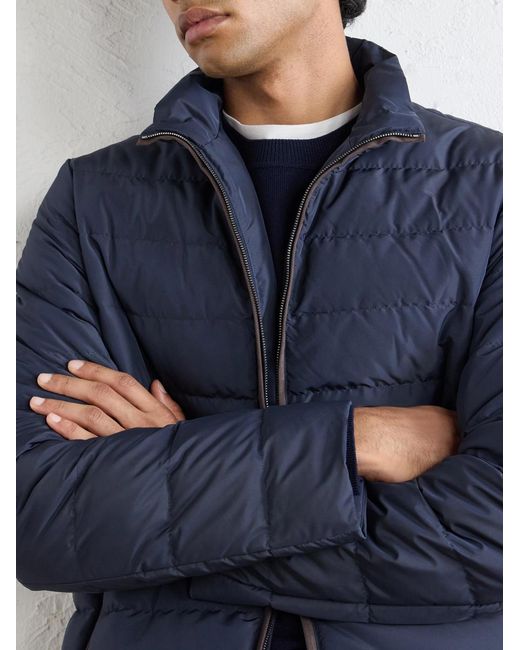 Herno Quilted Padded Down Jacket in Blue für Herren