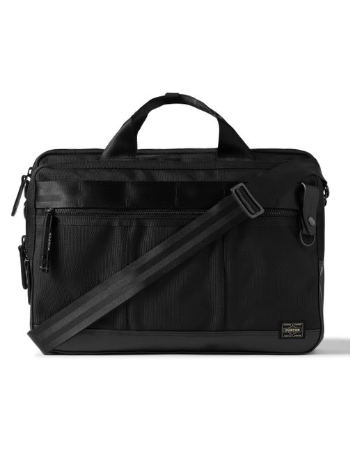 Porter-Yoshida and Co Black Heat 2way Leather-trimmed Nylon Briefcase for men