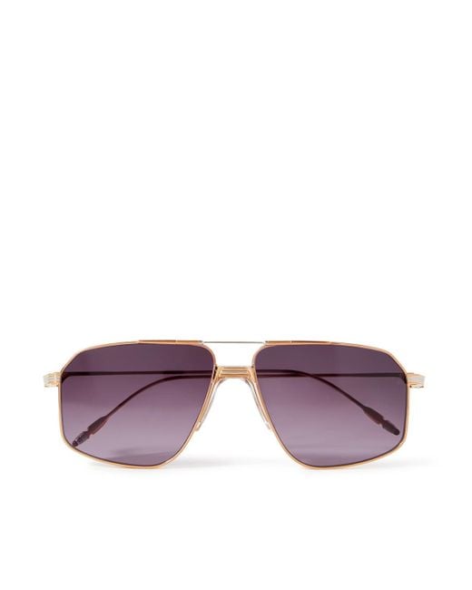 Jacques Marie Mage Purple Jagger Aviator-style Gold- And Silver-tone Sunglasses for men