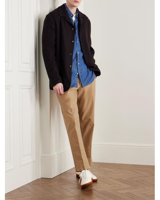 Officine Generale Schmal zulaufende Hose aus Baumwoll-Twill mit Gürtel in Stückfärbung in Natural für Herren