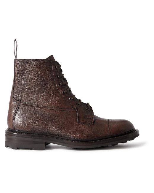 Tricker's Brown Grassmere Scotchgrain Leather Boots for men