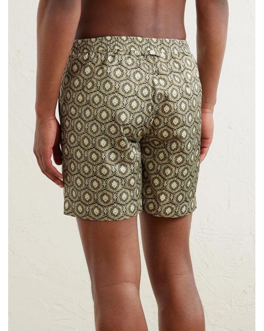 Orlebar Brown White Bulldog Passetto Straight-Leg Mid-Length Printed Swim Shorts for men