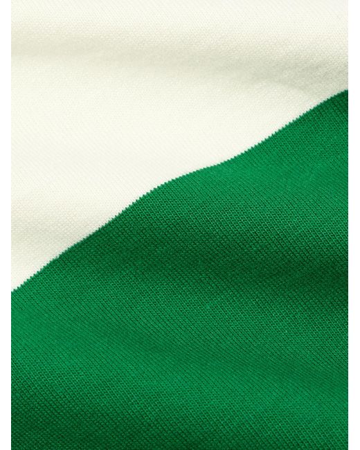Drake's Green Striped Cotton-jersey T-shirt for men