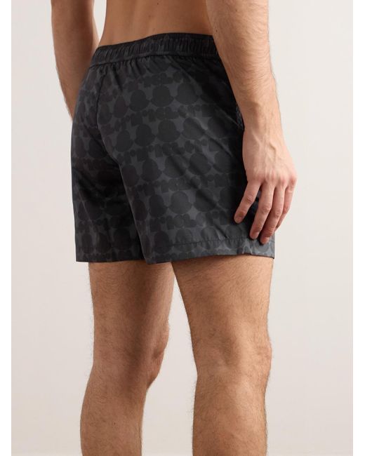 Moncler Gray Straight-leg Short-length Monogrammed Swim Shorts for men